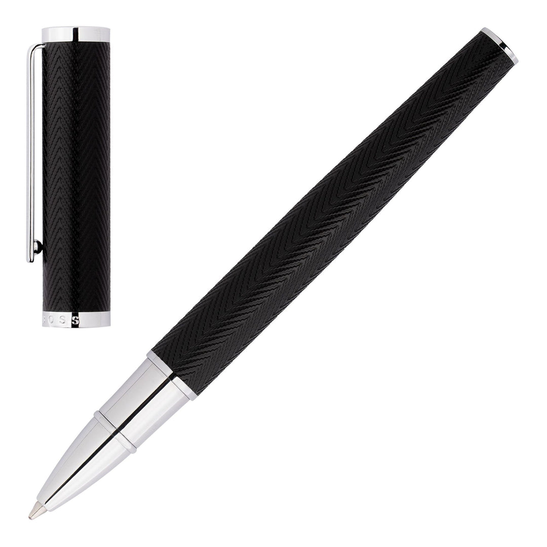 Hugo Boss Formation Herringbone Chrome Ballpoint Pen HSI1065B