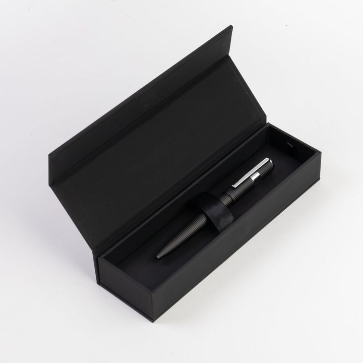 Hugo Boss Gear Pinstripe Ballpoint Pen Black / Chrome HSV2854A