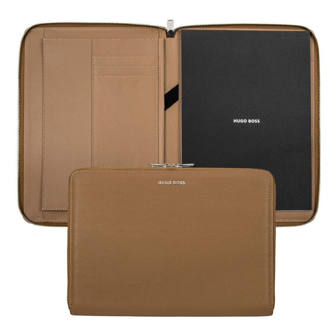 Hugo Boss Pure Iconic A4 zip document folder Camel HTA410X