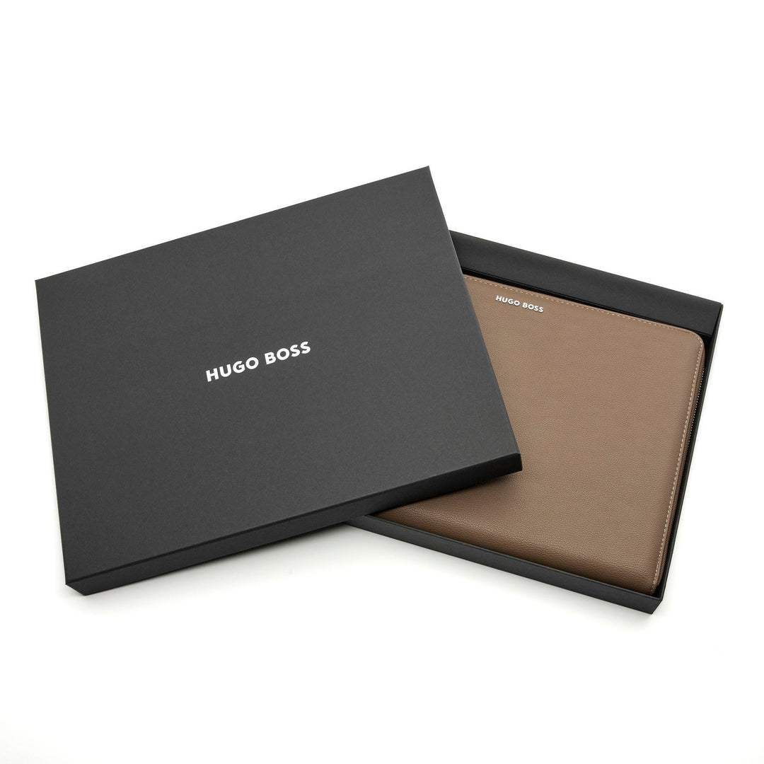 Hugo Boss Pure Iconic A4 zip document folder Camel HTA410X