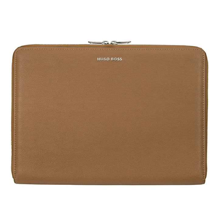Hugo Boss Pure Iconic A4 zip document folder Camel HTA410X