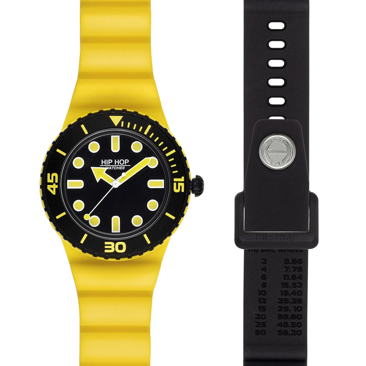 Hip Hop watch Master Yellow/Black 41mm HWU1231