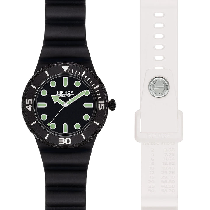 Hip Hop watch Master Black/White 41mm HWU1233