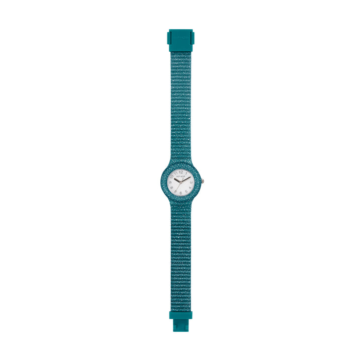 Hip Hop Teal Blue Shimmer Crush Collection 32mm Hwu1244 watch