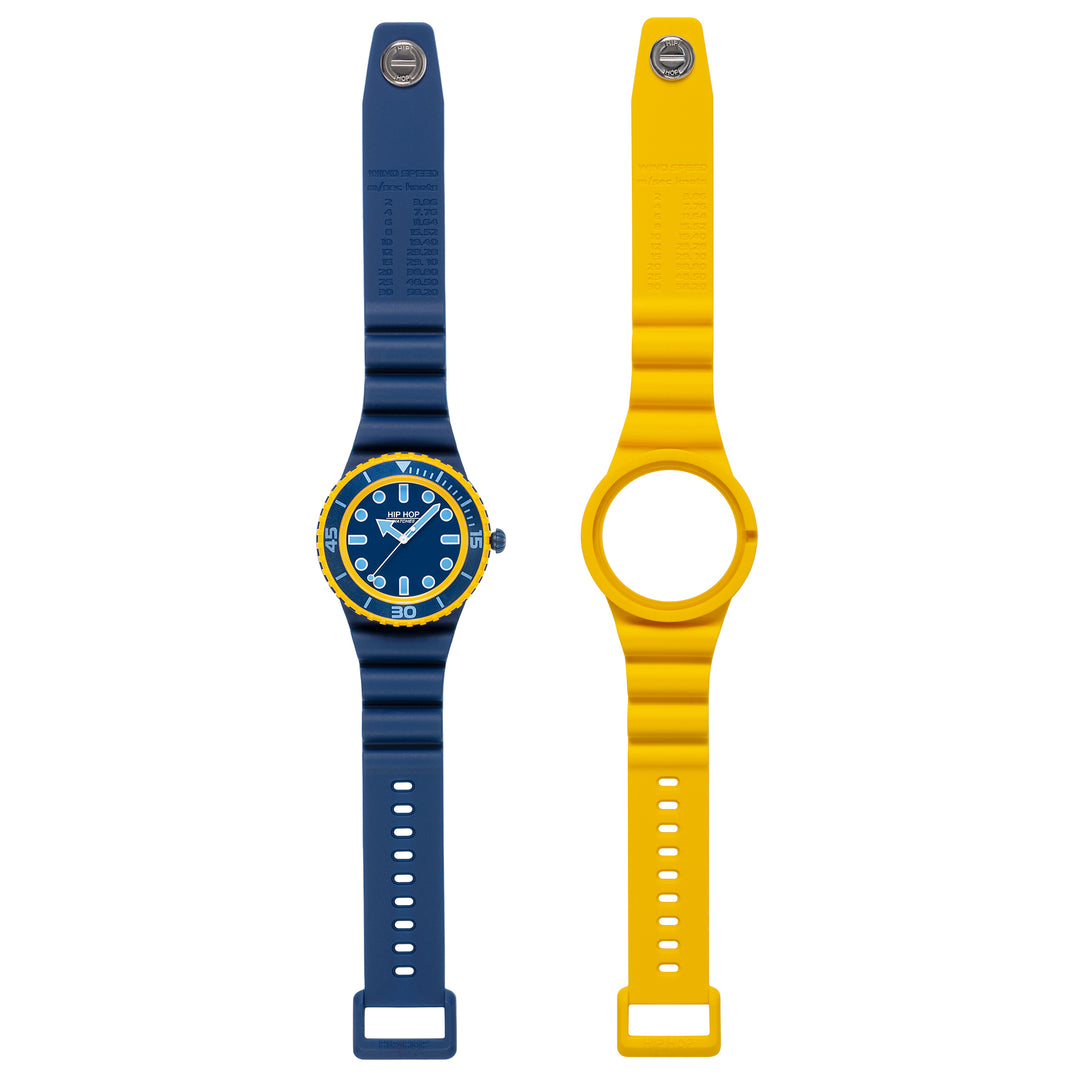 Hip Hop watch Master Blue/Yellow 41mm HWU1261