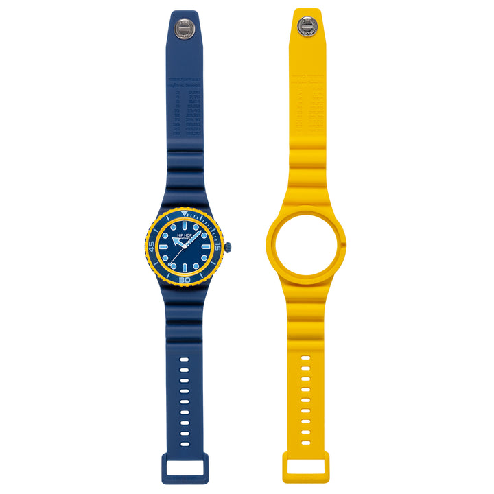 Hip Hop watch Master Blue/Yellow 41mm HWU1261