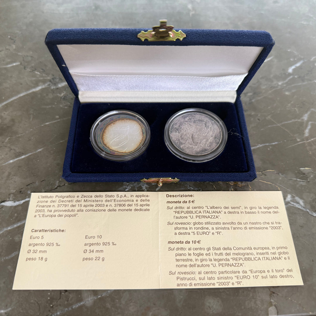 Silver coins €5 €10 The Europe of Peoples