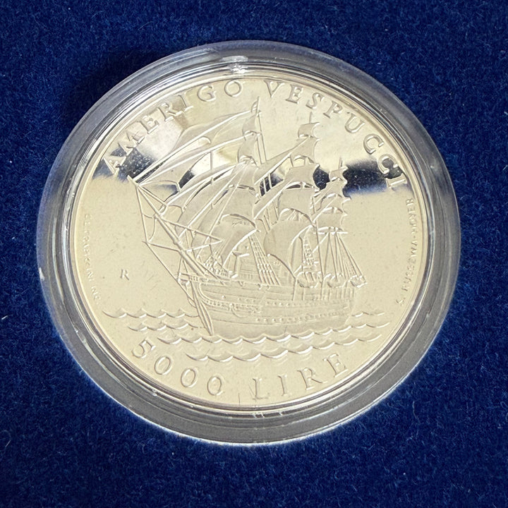 Silver coins 5000 10000 Lire Republic of San Marino Amerigo Vespucci 1995