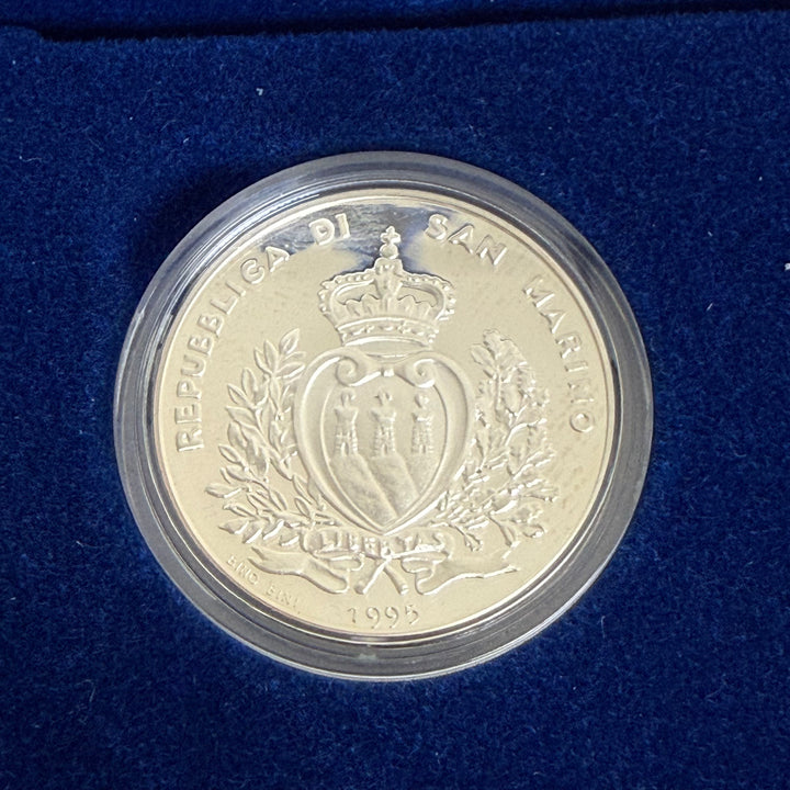 Silver coins 5000 10000 Lire Republic of San Marino Amerigo Vespucci 1995