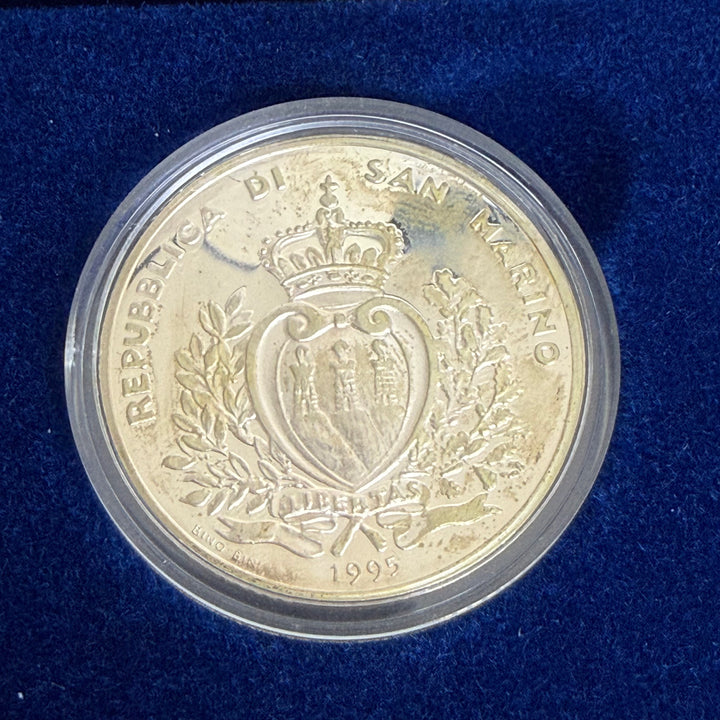 Silver coins 5000 10000 Lire Republic of San Marino Amerigo Vespucci 1995