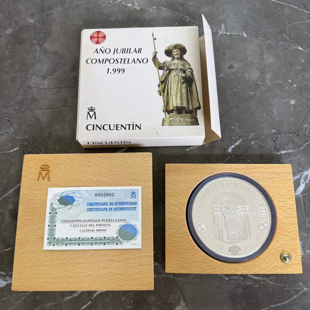 Cinquentín 10000 Pesetas Año Jubilar Compostelano 1999 silver coin