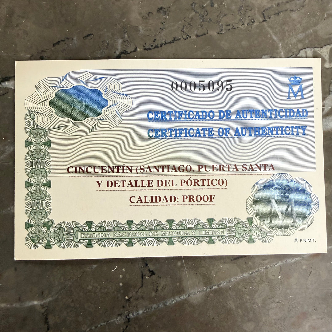 Cinquentín 10000 Pesetas Año Jubilar Compostelano 1999 silver coin