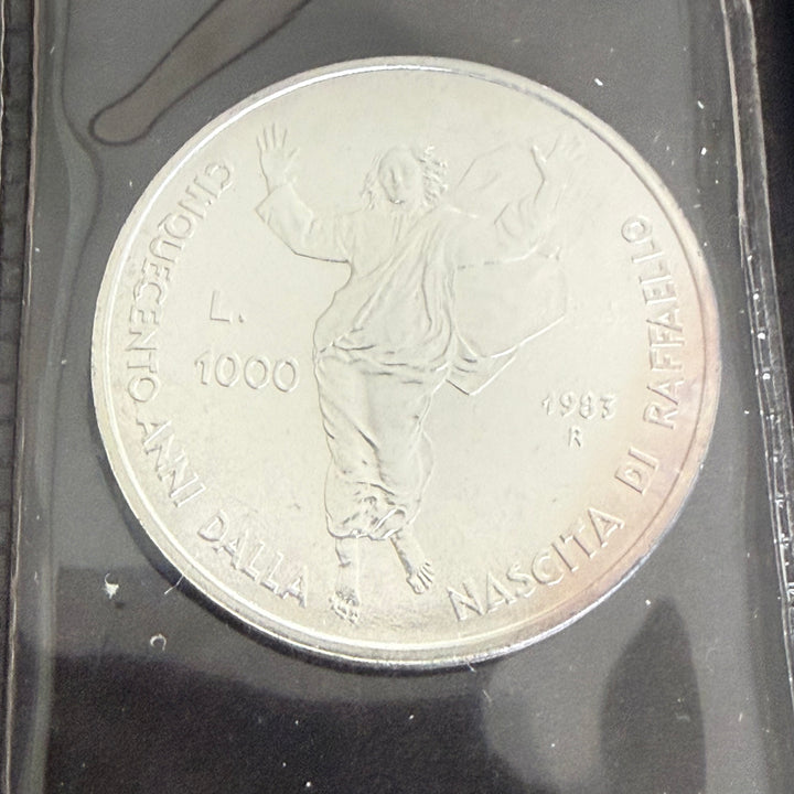 Silver coins 500 1000 Lire Republic of San Marino V Centenary of birth Raffaello Sanzio 1983
