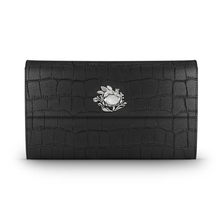 Giovanni Raspini continental jungle croco leather black bronzewhite L0026