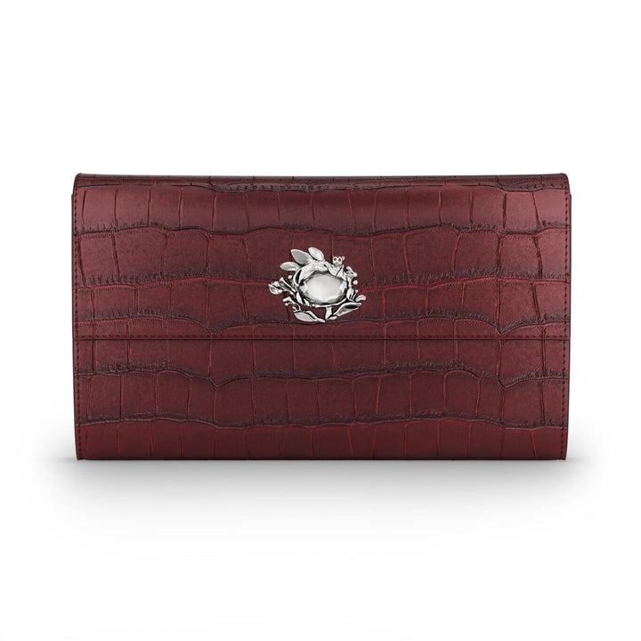 Giovanni Raspini continental jungle wallet croco burgundy white bronze leather L0033