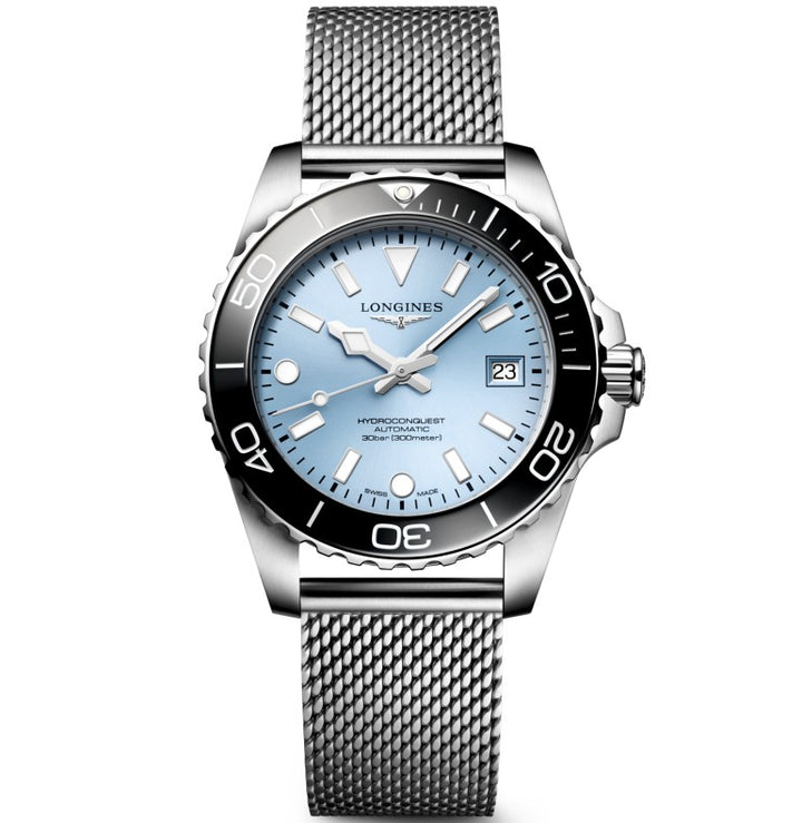 Longines Hydroconquest watch 39mm blue automatic steel L3.779.4.99.6