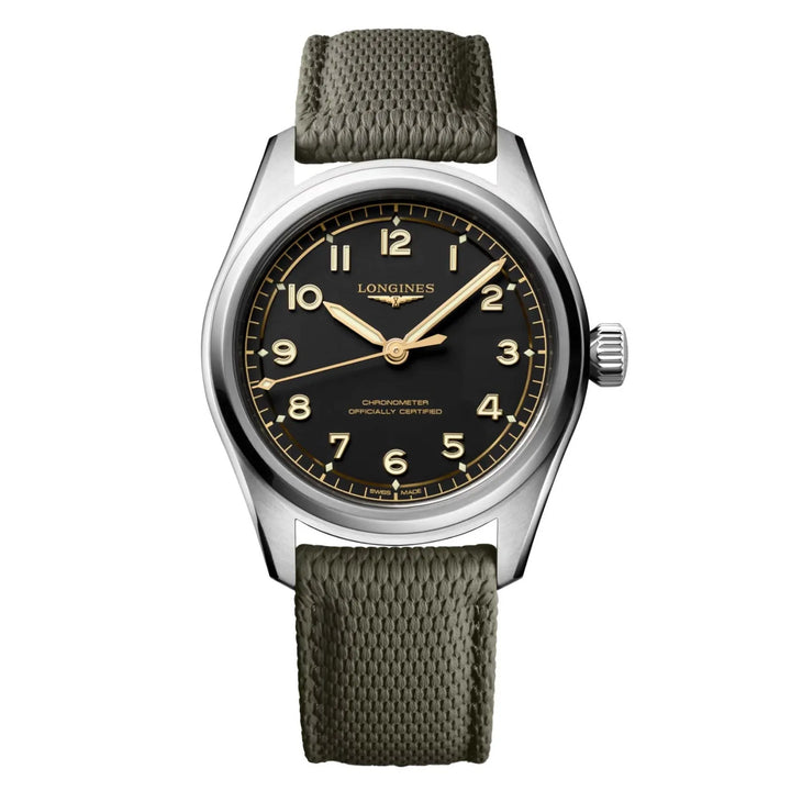 Longines Spirit Pilot 39mm black automatic steel watch L3.809.4.53.9
