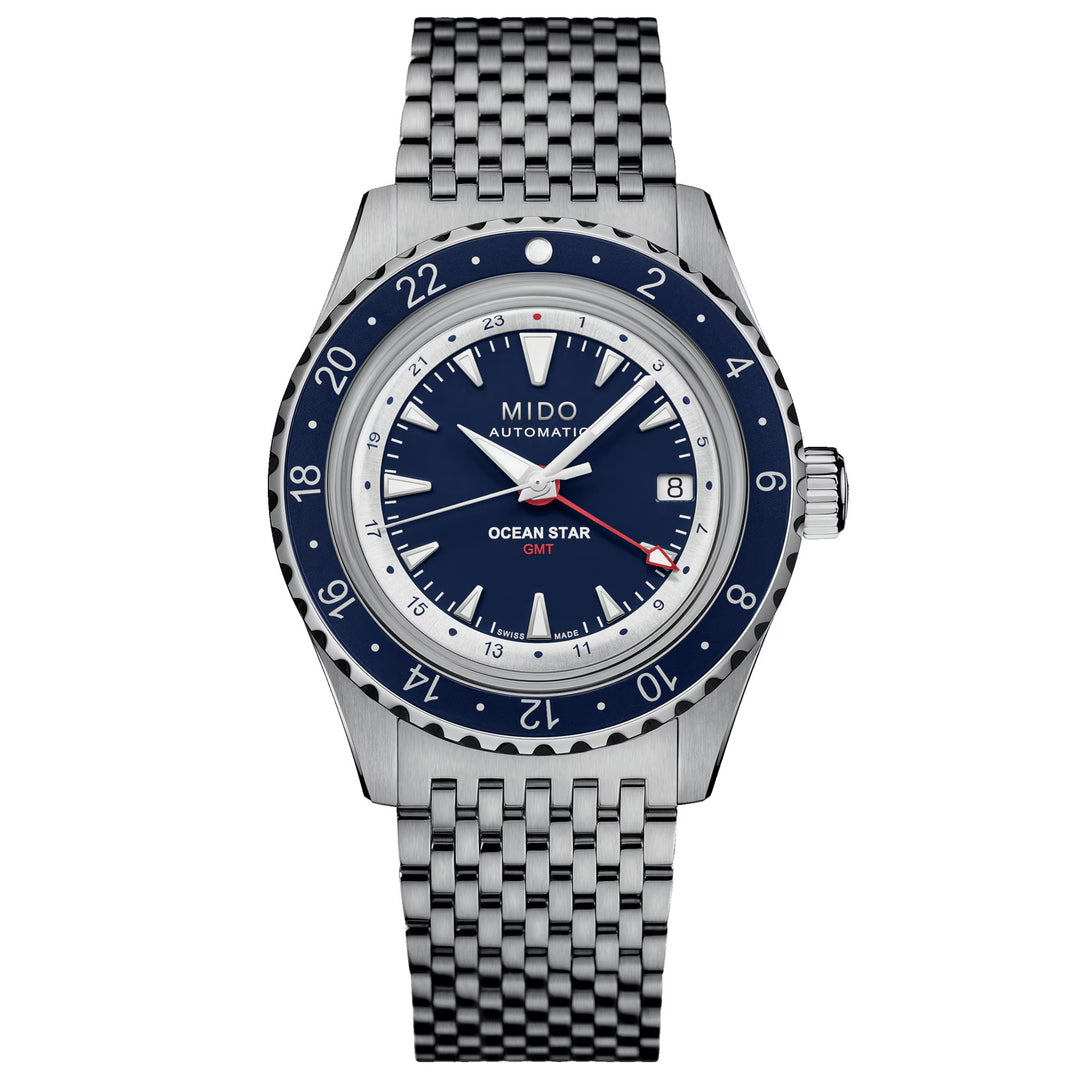 Mido watch Ocean Star GMT special edition 40mm blue automatic steel M026.829.18.041.00
