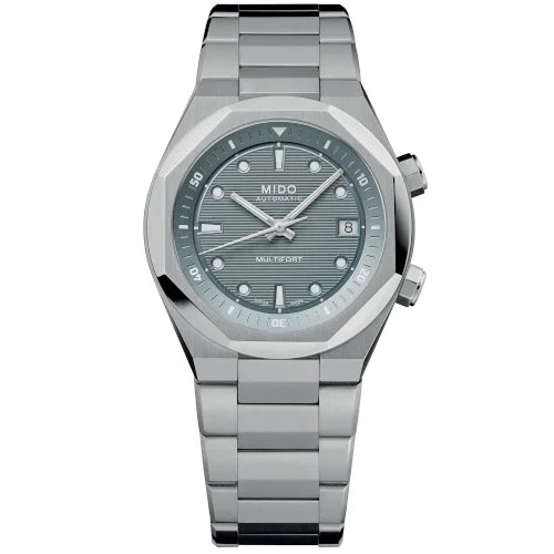 Mido Multioft 8 Two Crowns 38.4 x 40mm clock automatic gray steel m047.507.11.081.00