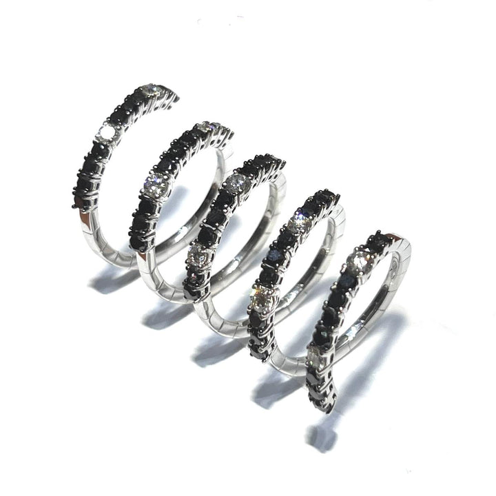 Sidalo Spirale ring 18kt white gold, white and black diamonds M 5043-BN