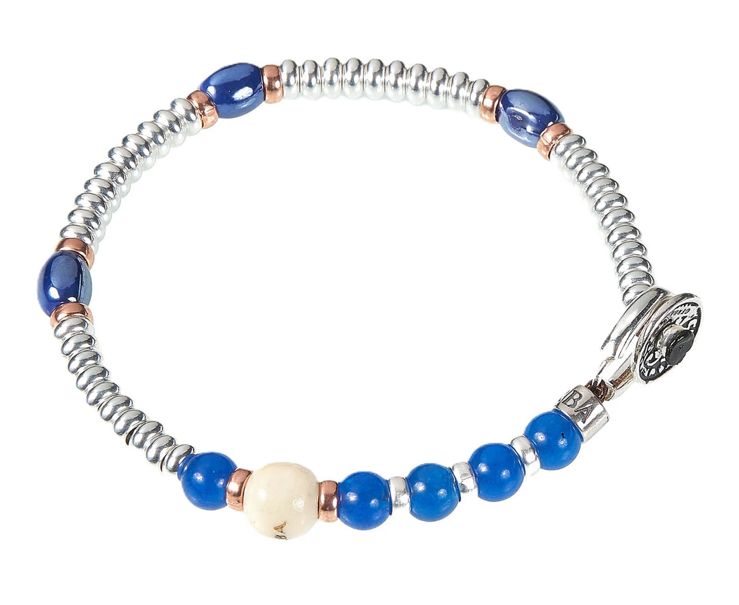 Gerba Mon Amour bracelet 925 silver ceramic blue agate MA16