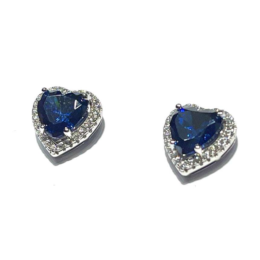 AP Coral Heart Heart Hollywood Earrings Diva Style Silver 925 Críochnaigh Grianchloch Zaffiro OR462LB