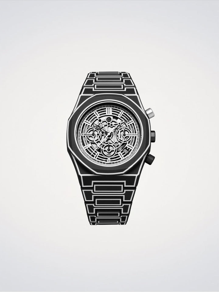 D1 Milano Black Sketch Polychrono 40.5 mm D1-PHBJ14