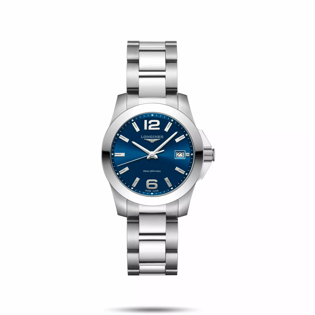 Longines watch Conquest 34mm blue automatic steel L3.377.4.96.6
