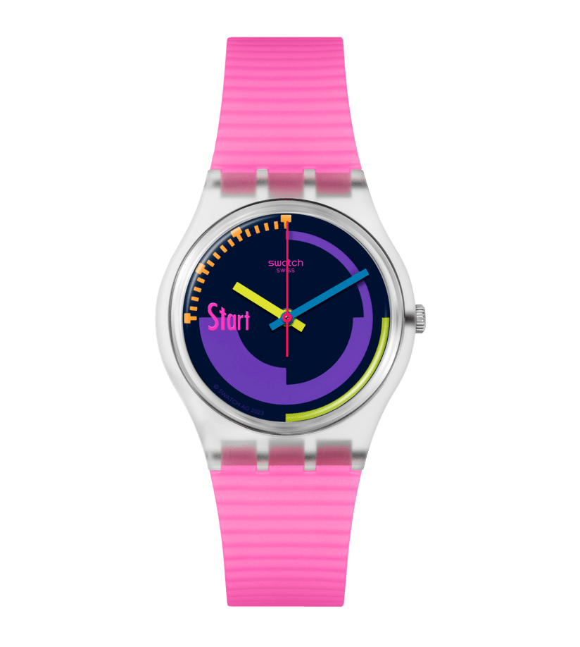 Swatch watch NEON PINK PODIUM Original Gent 34mm SO28K111
