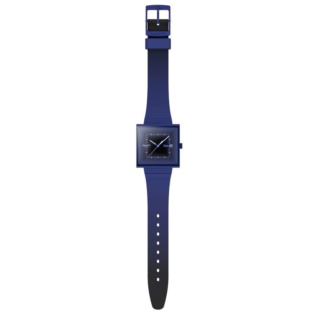 Swatch Squarelight Blacklight Originals Cad a tharlaíonn má tá? 41mm SO34N700