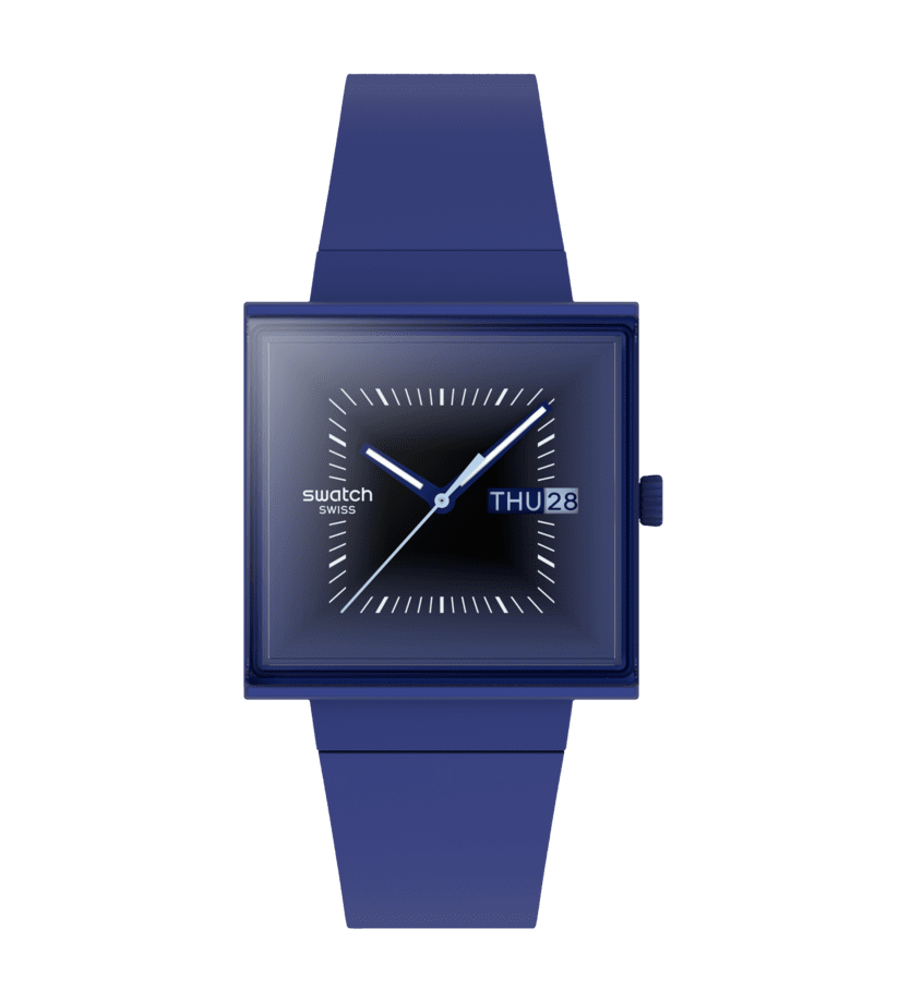 Swatch Squarelight Blacklight Originals Cad a tharlaíonn má tá? 41mm SO34N700