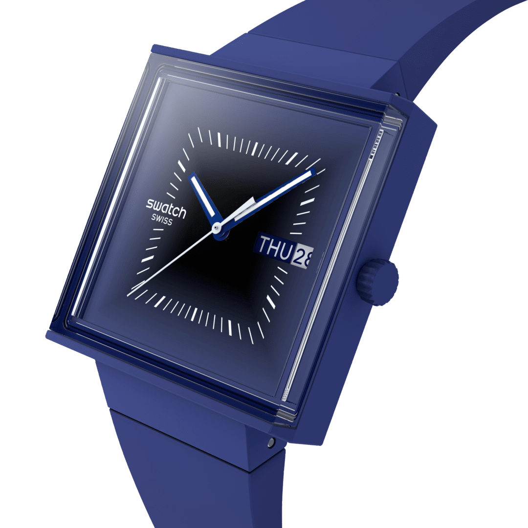 Swatch Squarelight Blacklight Originals Cad a tharlaíonn má tá? 41mm SO34N700