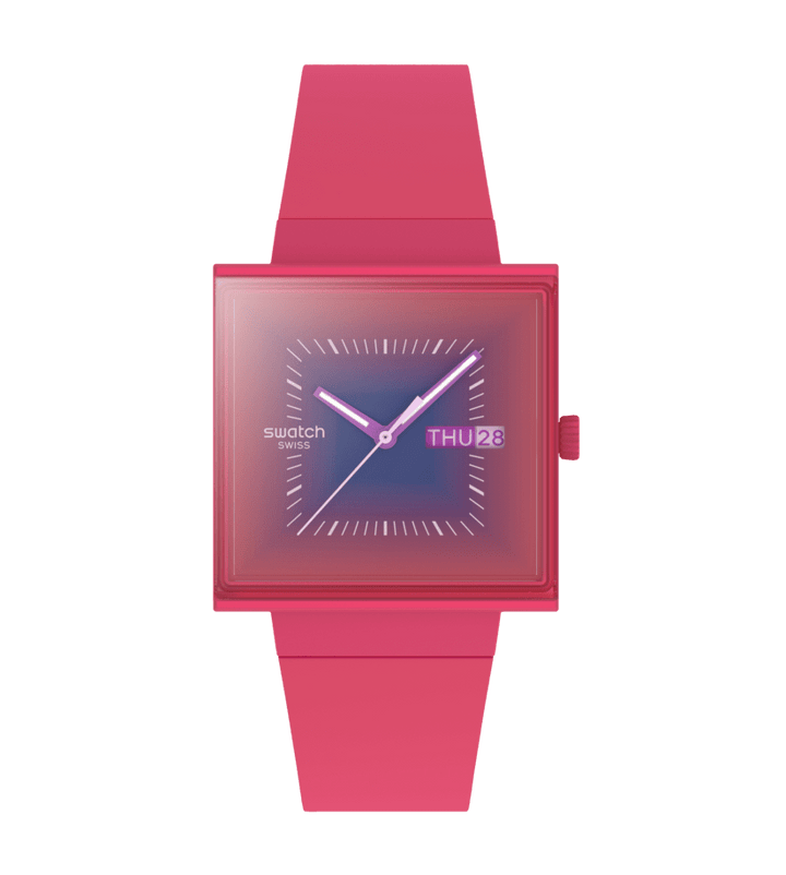 Swatch Squarely Berry Originals What If? 41mm so34r700