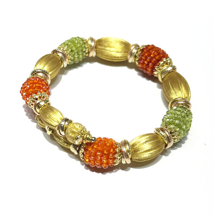 Sunday 18kt gold peridot and carnelian bracelet SUNDAY 01