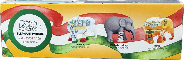 Elephant Parade multipack elephants La Dolce Vita - Florence + Mosha Loves Italy + Rome