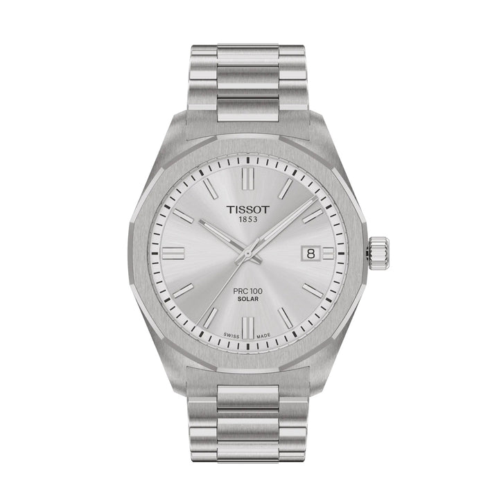 Tissot watch PRC 100 Solar 39mm silver quartz steel T151.422.11.031.00