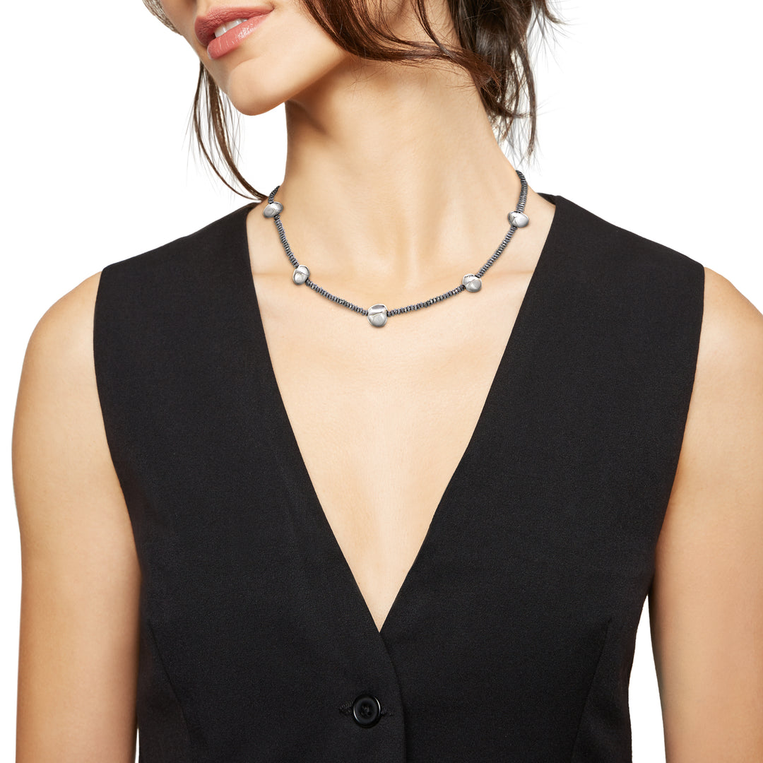 Breil B Rocks necklace in hematite steel TJ3287