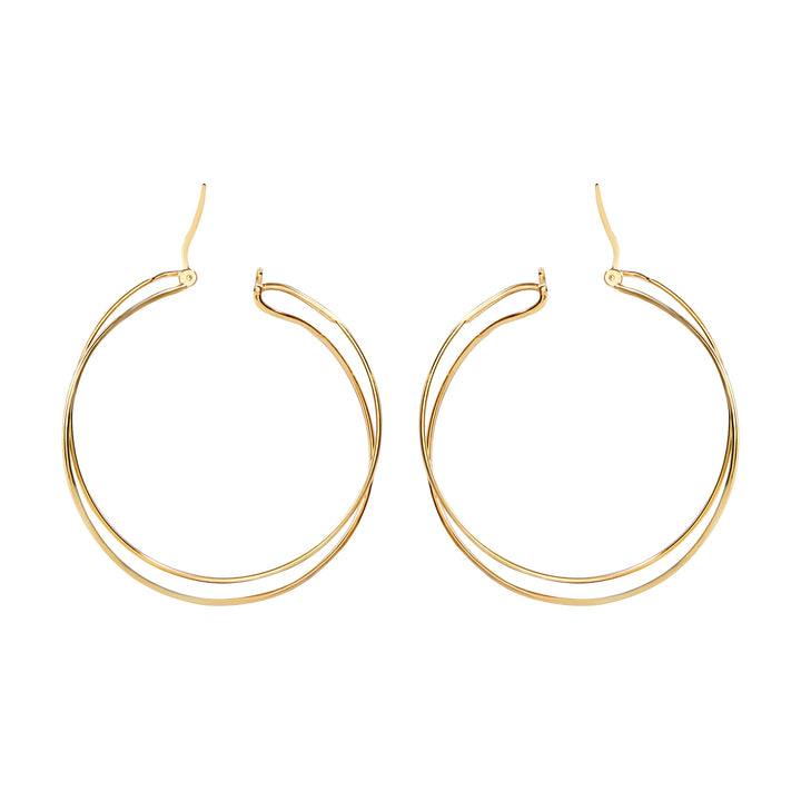 Earrings imeall Breil Lightline cruach ip ór ór TJ3676 ag críochnú