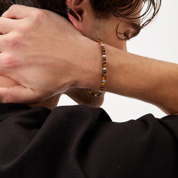 Breil Wild steel tiger eye bracelet TJ3823