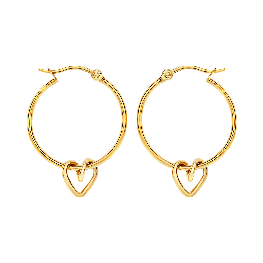Breil B&amp;ME hoop earrings in steel with IP gold finish TJ4027