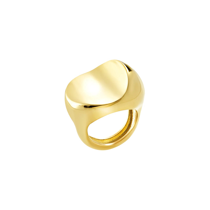 Breil Globe ring in steel with PVD gold finish TJ4068