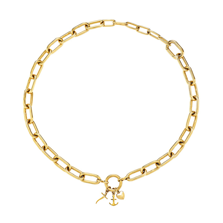 Breil Love Ties necklace in steel with IP gold finish TJ4074