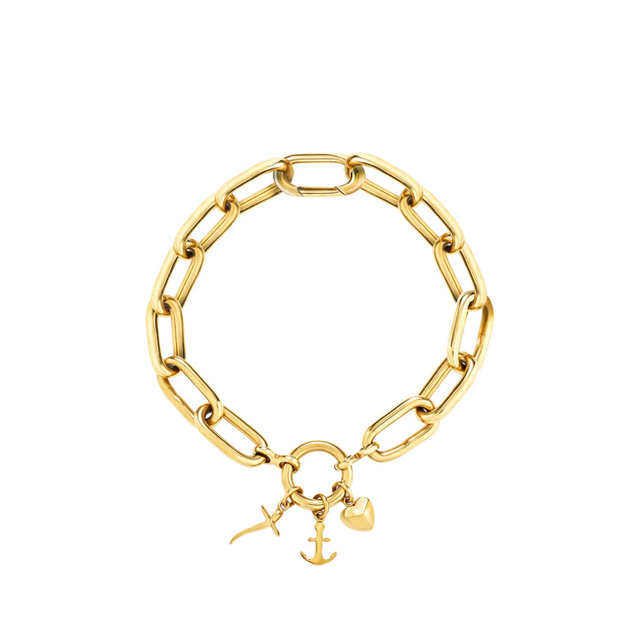 Breil Love Ties bracelet in steel with IP gold finish TJ4076