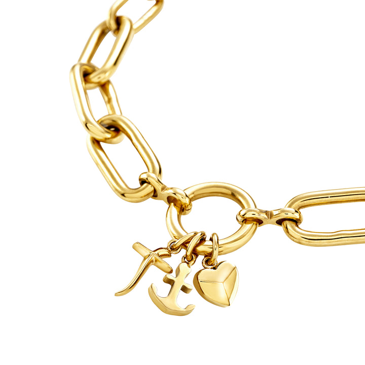 Breil Love Ties bracelet in steel with IP gold finish TJ4076