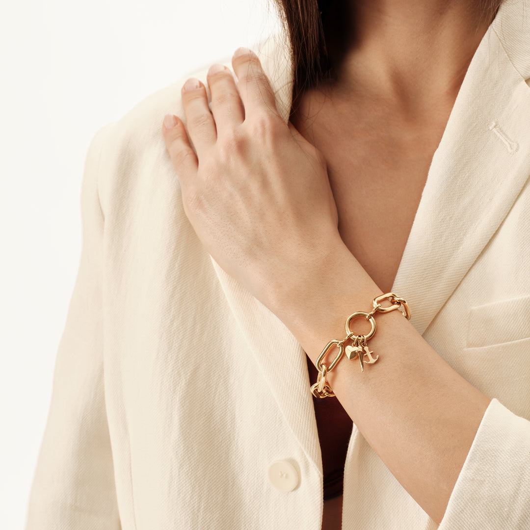 Breil Love Ties bracelet in steel with IP gold finish TJ4076