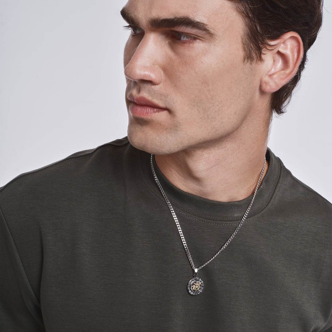 Breil Primal Compass steel choker necklace TJ4169