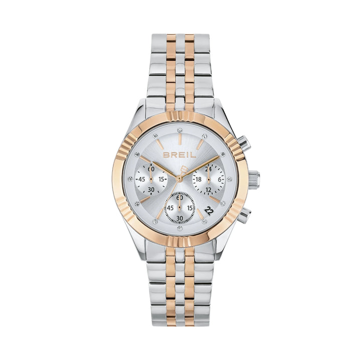 Breil Watch Seas Amach Chrono 36mm Cruach Grianchloch Silver Críochnaíonn PVD Pink Gold Twa2018