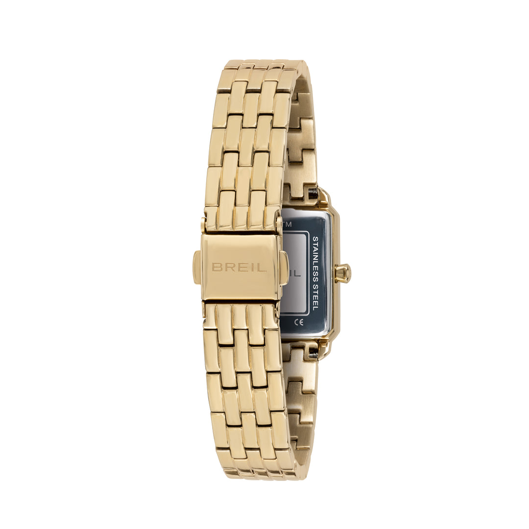 Clog Breil Carré 20x24mm Cruach Grianchloch Bán Críochnaigh IP Gold TW2078