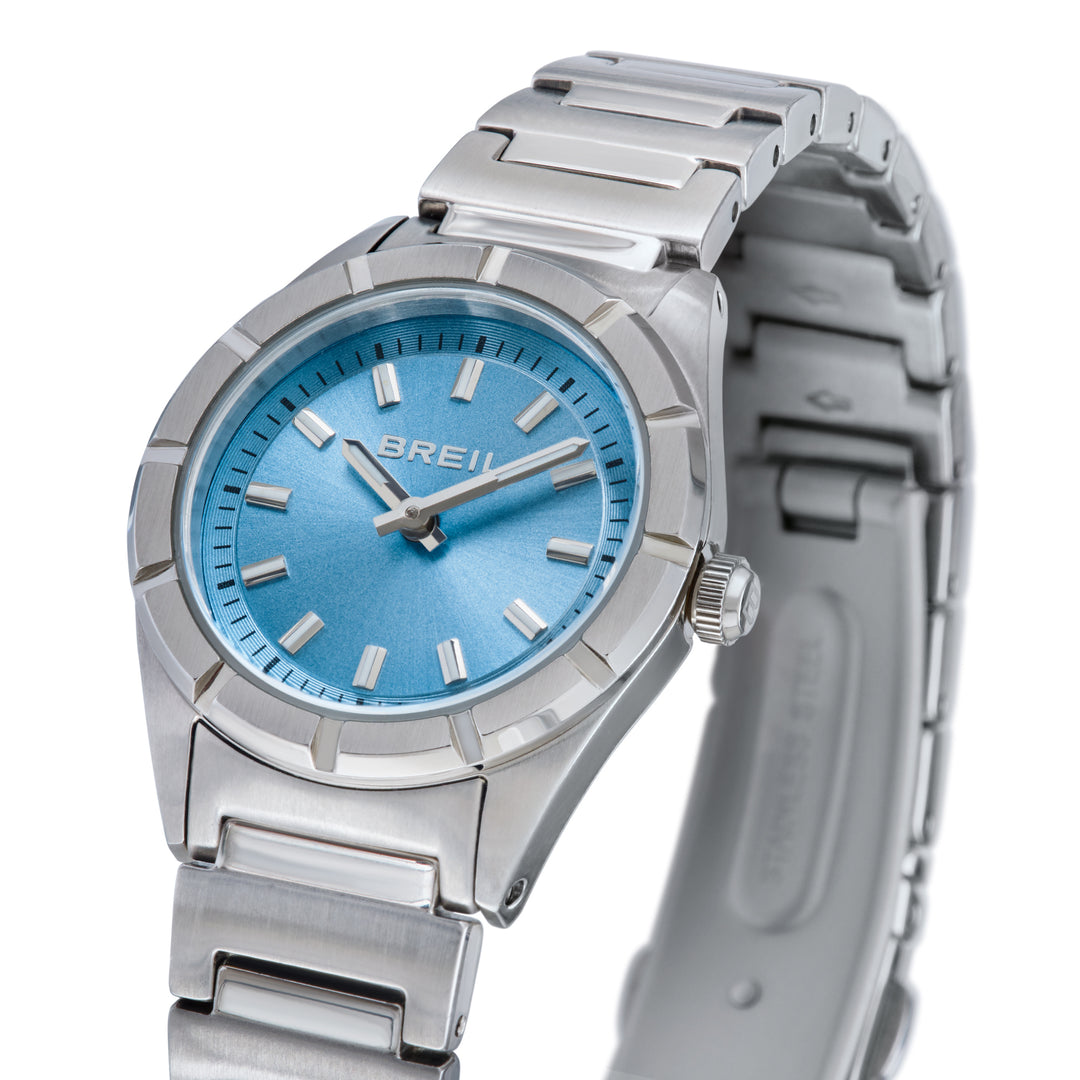 Breil watch B 12 H 26.5mm light blue quartz steel TW2188