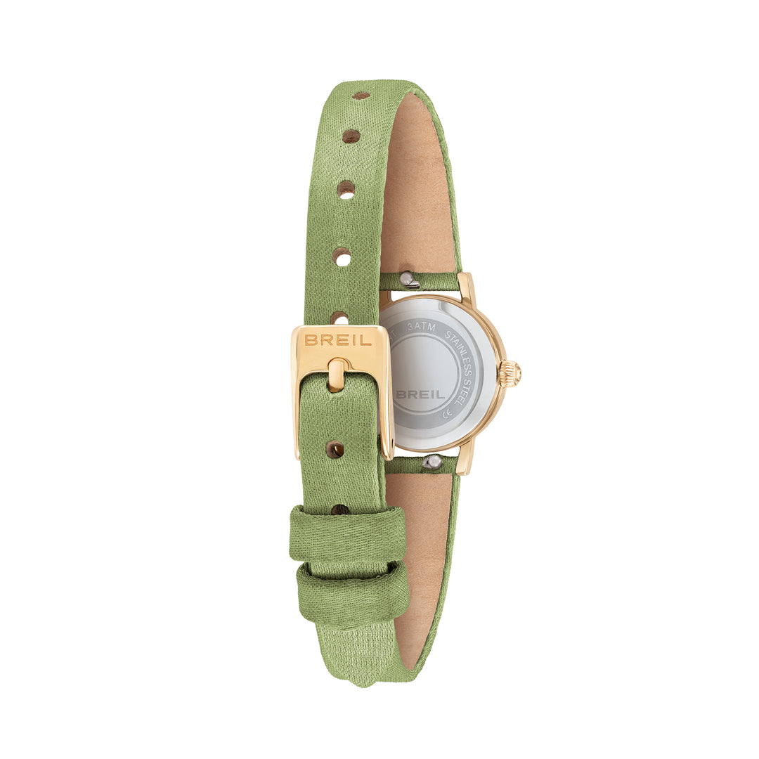 Breil Darling watch 18mm green quartz steel IP gold finish TW2190